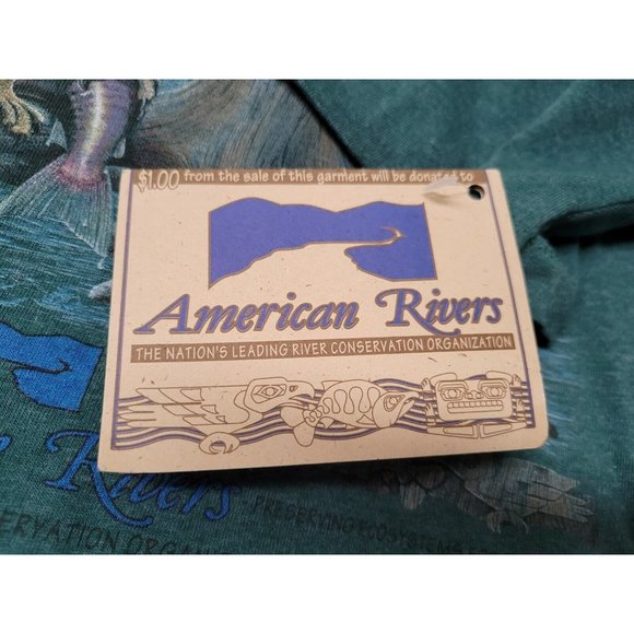 Vtg HL Miller Gold American River Bald Eagle Tshirt Ohiopyle Single Stitch L - Picture 8 of 11